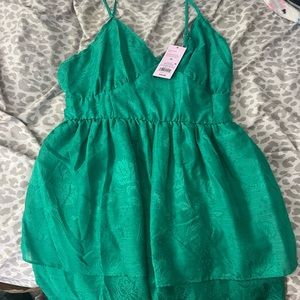 Green target dress